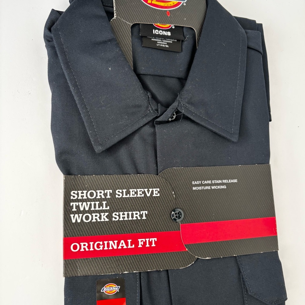 Dickies Men's Dark Gray Short Sleeve Twill Shirt